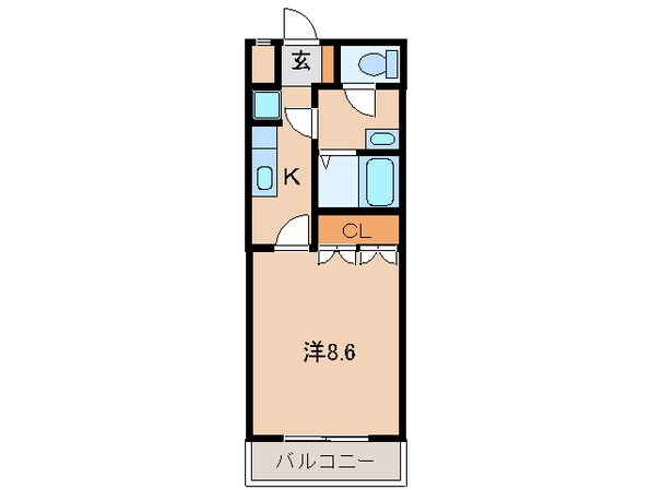 八幡前駅 徒歩18分 2階の物件間取画像